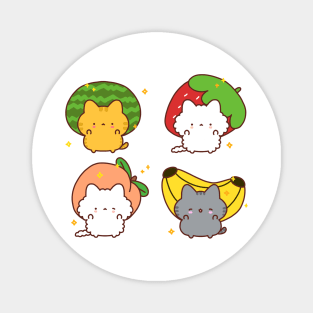 Cats And Fruit Hats Magnet